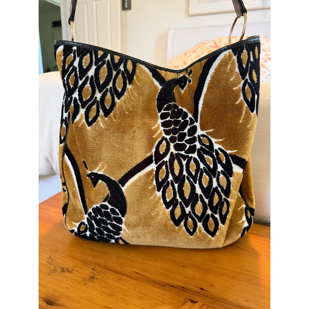 Glenda Gies Velvet Tapestry Bird Tote Bag - Picture 3 of 4